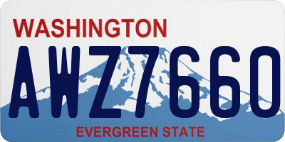 WA license plate AWZ7660
