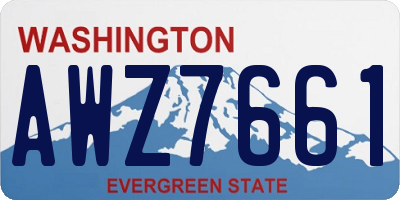 WA license plate AWZ7661
