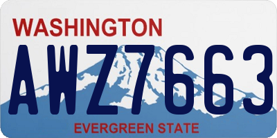 WA license plate AWZ7663