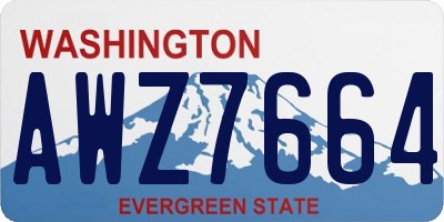 WA license plate AWZ7664