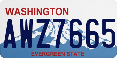 WA license plate AWZ7665