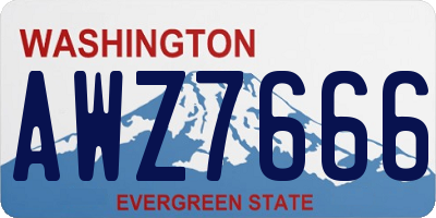 WA license plate AWZ7666