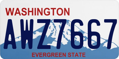 WA license plate AWZ7667