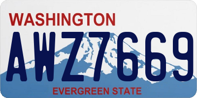 WA license plate AWZ7669