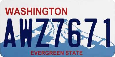 WA license plate AWZ7671