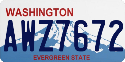 WA license plate AWZ7672
