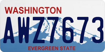 WA license plate AWZ7673