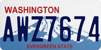 WA license plate AWZ7674