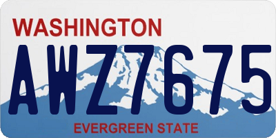 WA license plate AWZ7675
