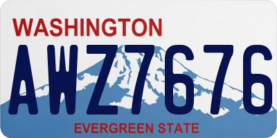 WA license plate AWZ7676