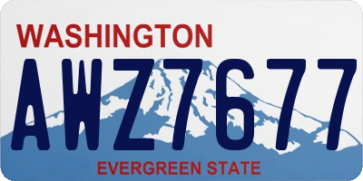 WA license plate AWZ7677