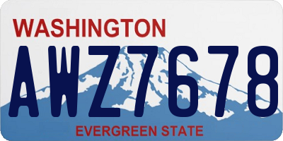WA license plate AWZ7678