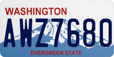 WA license plate AWZ7680