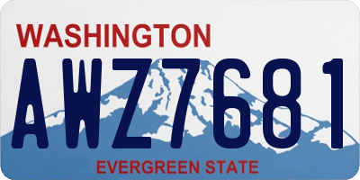 WA license plate AWZ7681