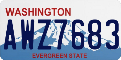 WA license plate AWZ7683