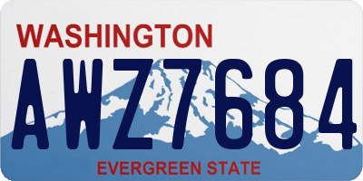 WA license plate AWZ7684