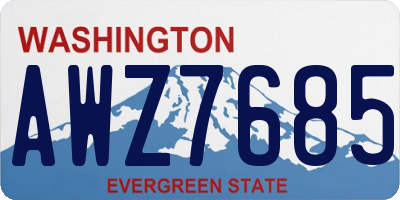 WA license plate AWZ7685