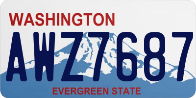 WA license plate AWZ7687
