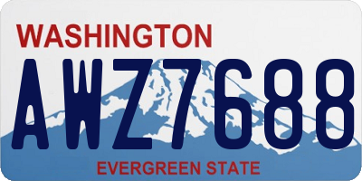 WA license plate AWZ7688