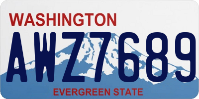 WA license plate AWZ7689