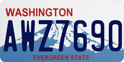 WA license plate AWZ7690