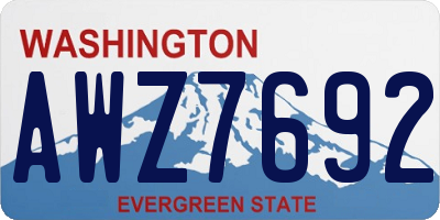 WA license plate AWZ7692