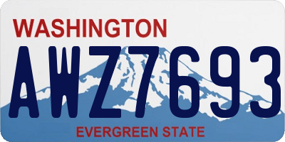 WA license plate AWZ7693