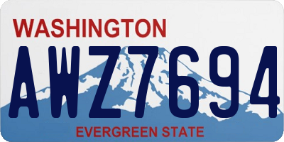 WA license plate AWZ7694