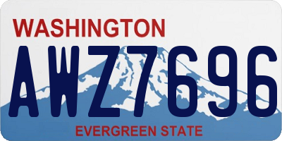 WA license plate AWZ7696