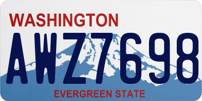 WA license plate AWZ7698