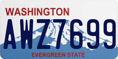 WA license plate AWZ7699