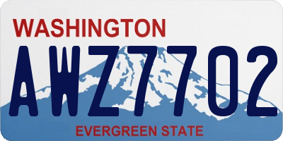 WA license plate AWZ7702