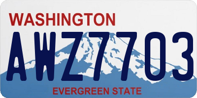 WA license plate AWZ7703