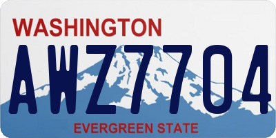 WA license plate AWZ7704