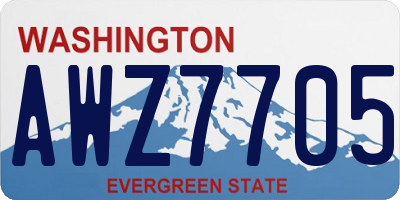 WA license plate AWZ7705