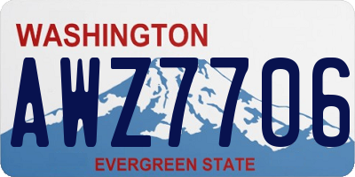WA license plate AWZ7706