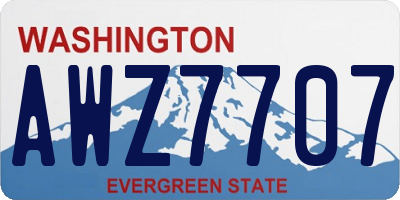 WA license plate AWZ7707