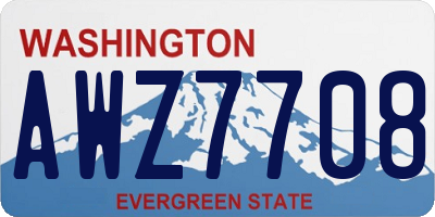 WA license plate AWZ7708
