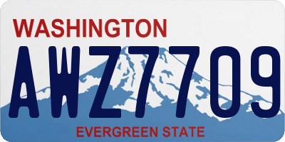 WA license plate AWZ7709