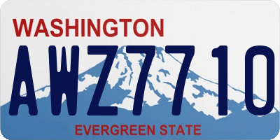 WA license plate AWZ7710