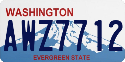 WA license plate AWZ7712