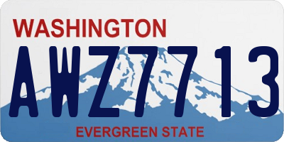 WA license plate AWZ7713