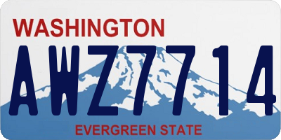 WA license plate AWZ7714