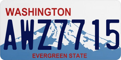 WA license plate AWZ7715