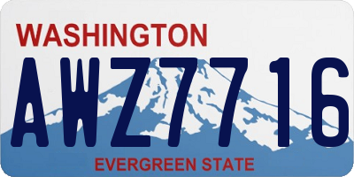WA license plate AWZ7716