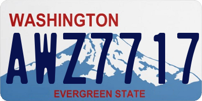 WA license plate AWZ7717