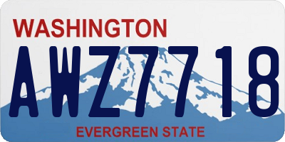 WA license plate AWZ7718