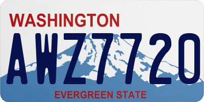 WA license plate AWZ7720