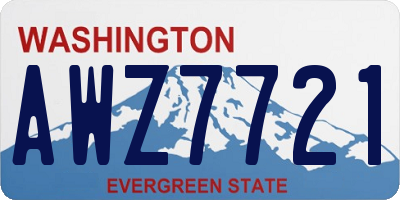 WA license plate AWZ7721