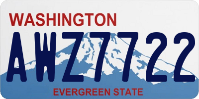 WA license plate AWZ7722